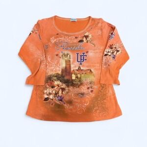 VTG Y2K Florida Gators Womens Orange NCAA College Baby Tee Decision Day Rush Bid